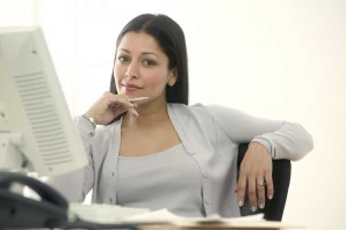 Self-employed woman at desk